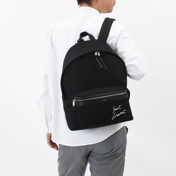 Saint Laurent Leather Backpack Black City - Picture 1 of 7